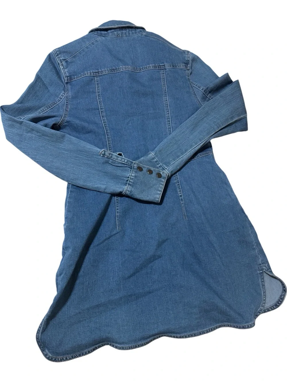 Free People Blue Denim Button-Front Mini Dress